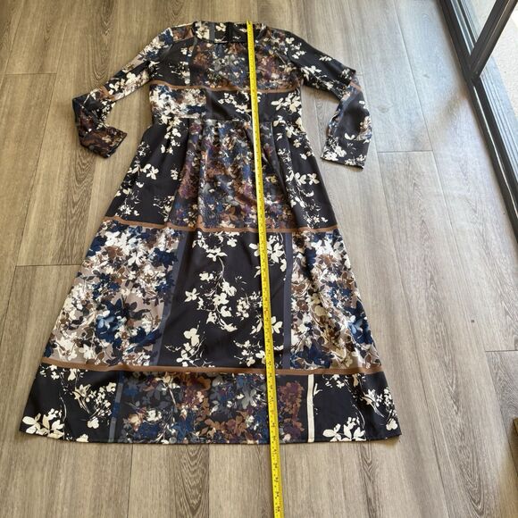 Sisley Midi Dress Size M Italy in Floral Print Boho Lux Hippie Euro Chic - Picture 4 of 16